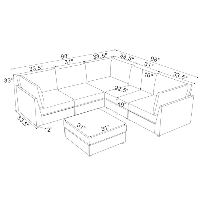 Modular Sectional With Custom Configuration Home Essentials