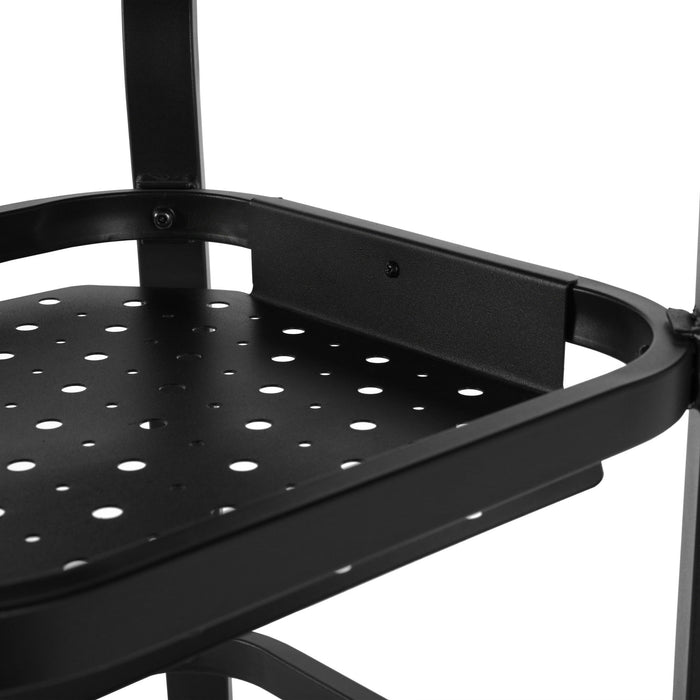 Square Glass Outdoor Bistro Table - Black