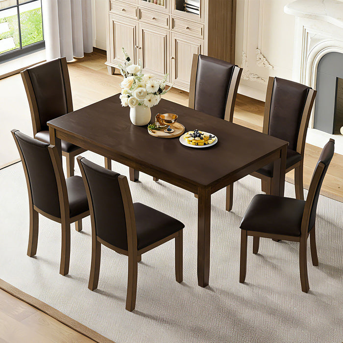 Dining Table Set With Upholstered Chairs, Rectangular Dining Table Set Home Essentials
