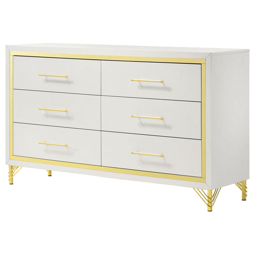 Chesney - 6 Drawer Bedroom Dresser - White Furniture Max