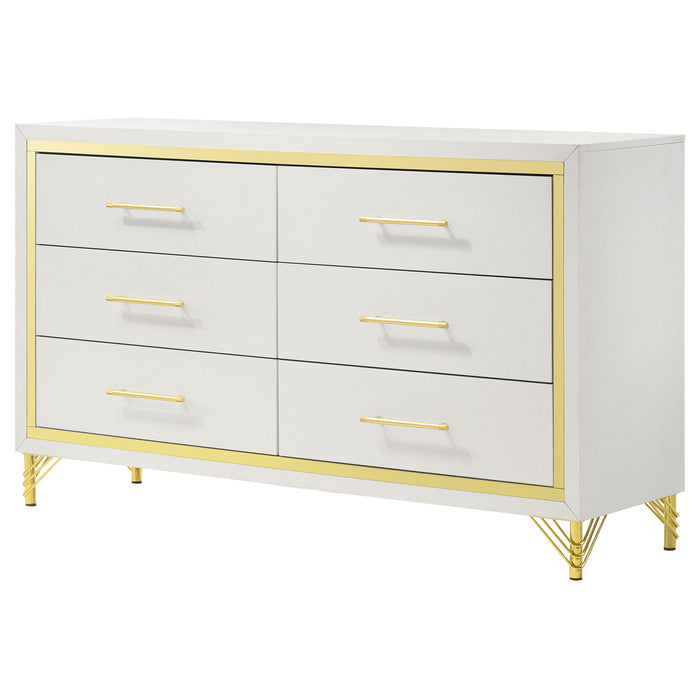 Chesney - 6 Drawer Bedroom Dresser - White Furniture Max
