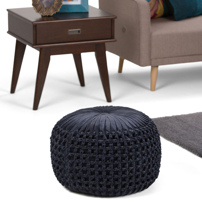 Renee - Handcrafted Round Pouf Simpli-Home