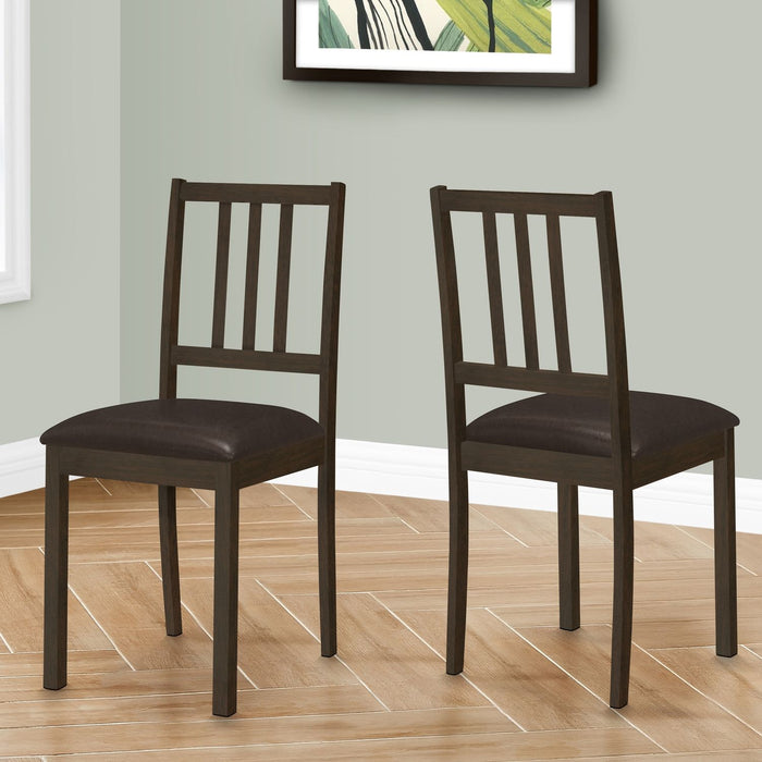 Dining Chair, Side, Upholstered For Dining Room, Transitional (Set of 2) - Brown 8th Street