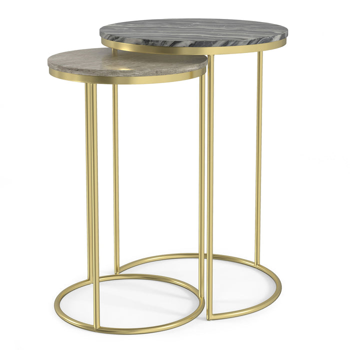 Ashley - 2 Piece Nesting Table - Gold Simpli-Home