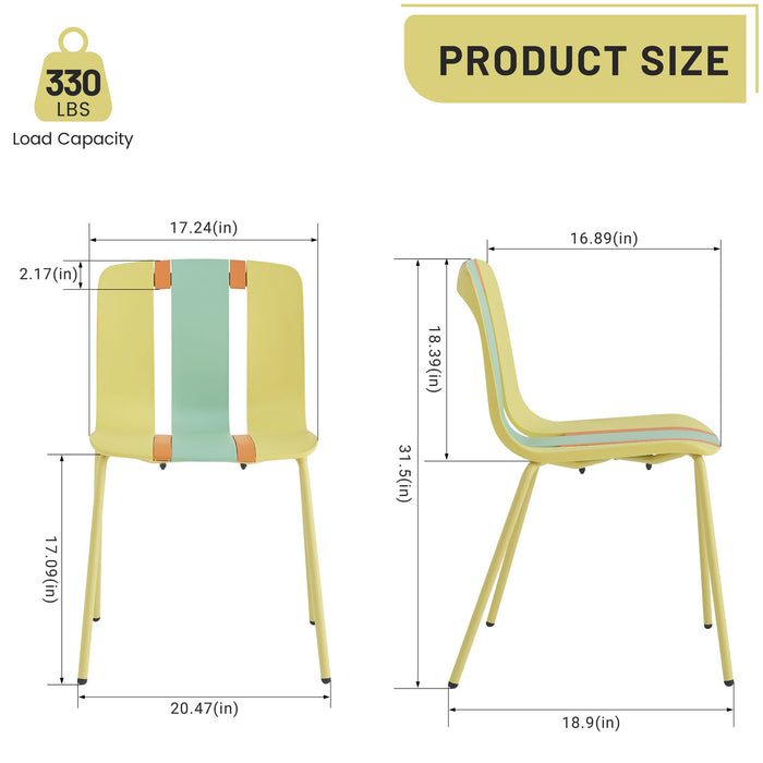 Modern Striped Blocking Single Chairs (Set of 4) Home Essentials