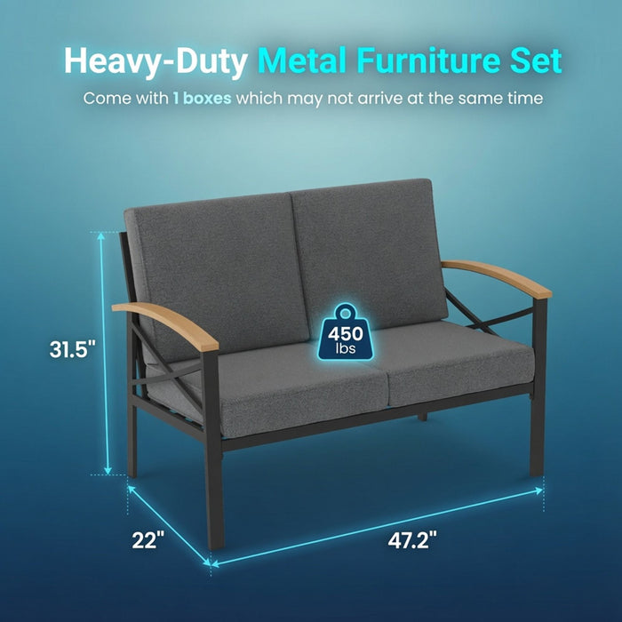 Outdoor Loveseat With Washable Cushions Home Essentials
