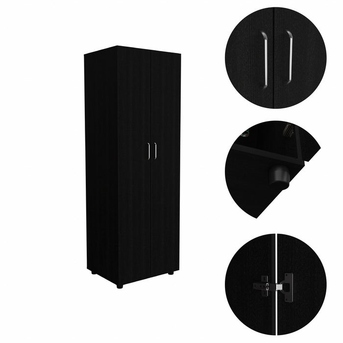 Tall Two Door Closet - Black