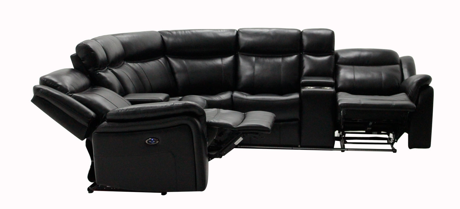 Jupiter - Leather Sectional - Black