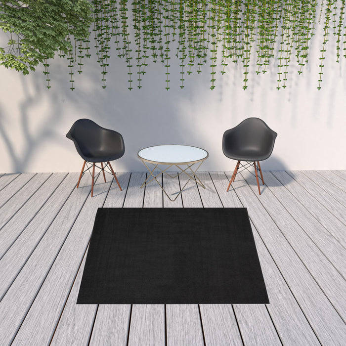 7' X 7' Square Non Skid Indoor / Outdoor Area Rug - Black