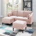 Modular L-Sectional Set With Ottomans - Pink Home Essentials