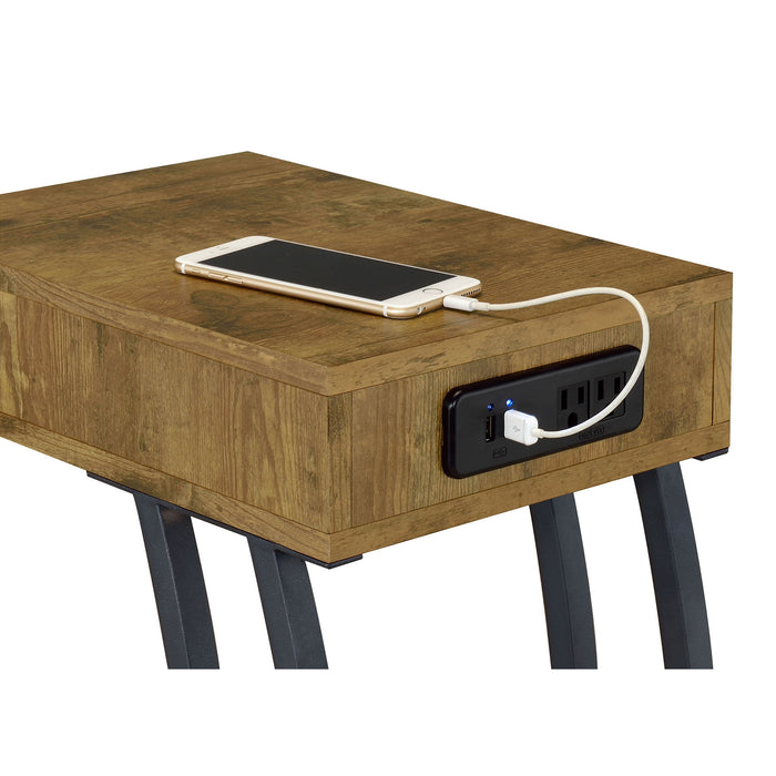Hi-Tech Accent Table With USB Ports Furniture Max