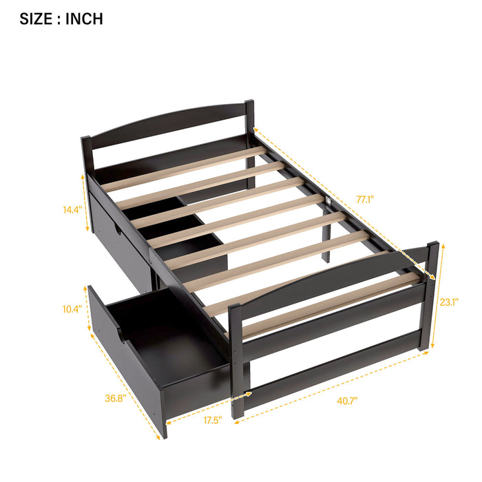 Platform Bed With 2 Drawers