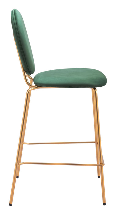 Odessa - Counter Stool (Set of 2) - Green / Gold Zuo Modern