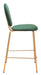 Odessa - Counter Stool (Set of 2) - Green / Gold Zuo Modern