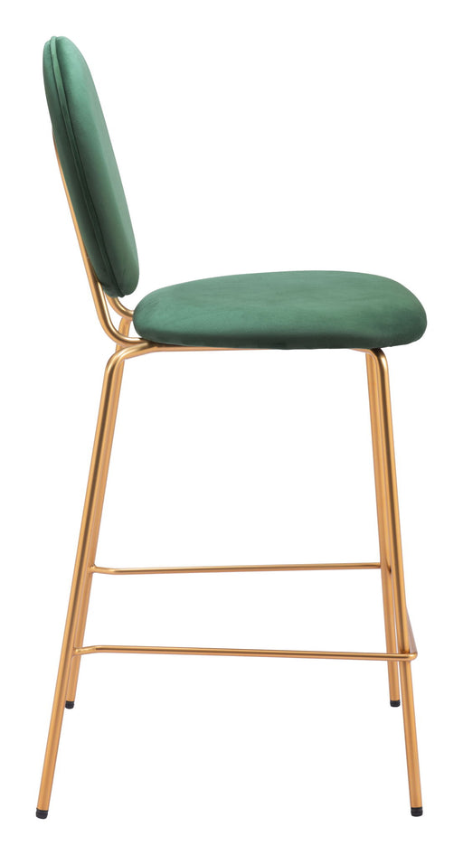 Odessa - Counter Stool (Set of 2) - Green / Gold Zuo Modern
