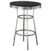 3 Piece Round 1950S Bistro Pub Bar Table Set - Black Furniture Max