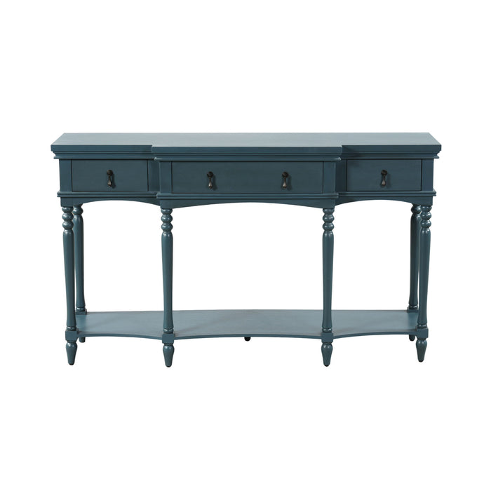 Retro Console Table With 3 Soft Close Drawers Noble House