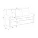 Sofa With Rolled Arms And Studs Trim - Brown Home Essentials