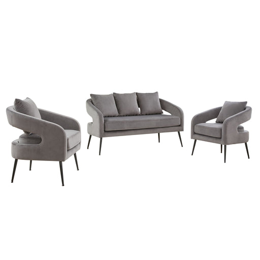 3 Piece Living Room Set, Loveseat & 2 Accent Chairs Home Essentials