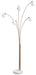 Taliya - Metal Arc Lamp  - Champagne / White Signature Design by Ashley®