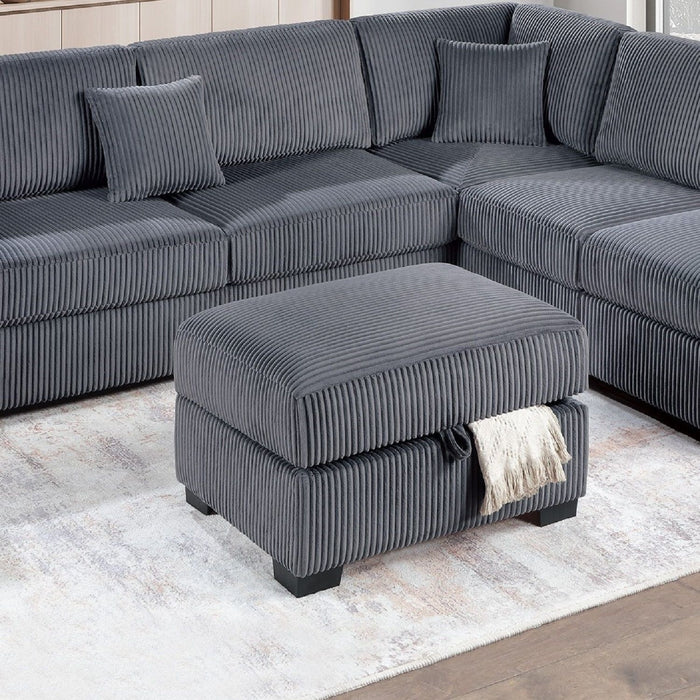 3 Piece Sectional Sofa With Reversible Chaise And USB Storage Ottoman Home Essentials