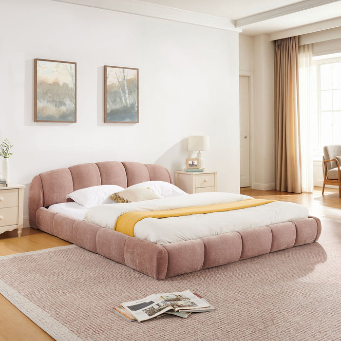 Upholstered Platform Bed Frame, Low Profile Floor Bed, No Box Spring Required Home Essentials