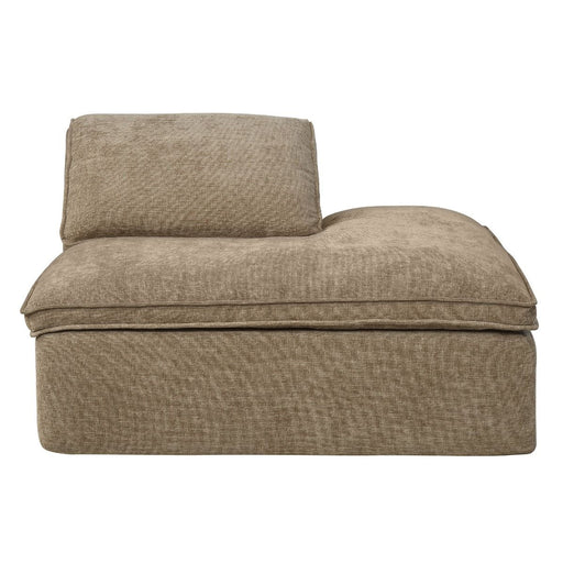 Almano - Modular Right Facing Chaise - Light Brown Chenille ACME