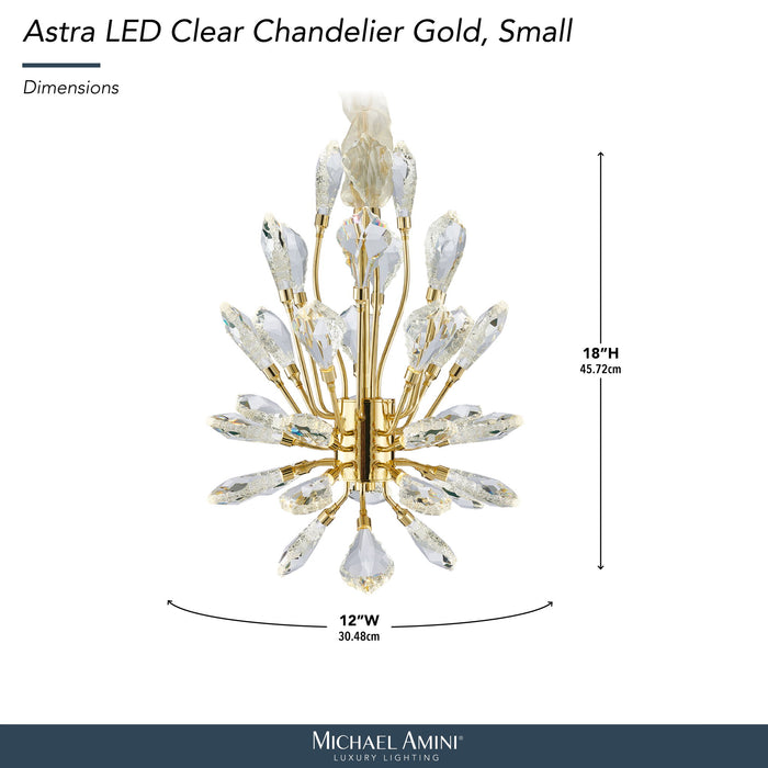 Michael Amini Lighting - Astra 18" Crystal LED Chandelier - Gold Michael Amini