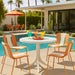 4 Piece Set Of Modern Striped Color Blocking Single Chairs With Round Table Home Essentials
