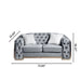 2 Seater Loveseat Sofa With Button Tufted Diamond Grid & 2 Pillows For Living Room Home Essentials