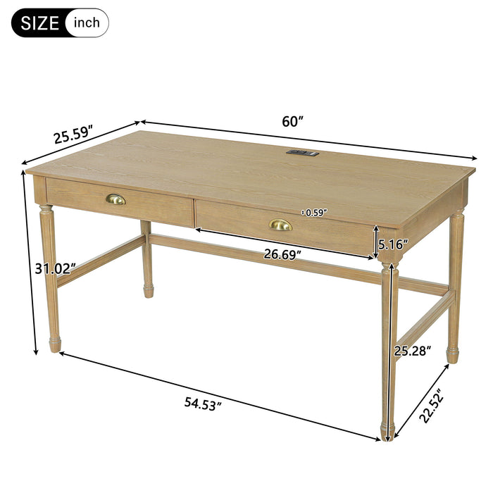 Modern Writing Desk With Drawers For Home Office Noble House