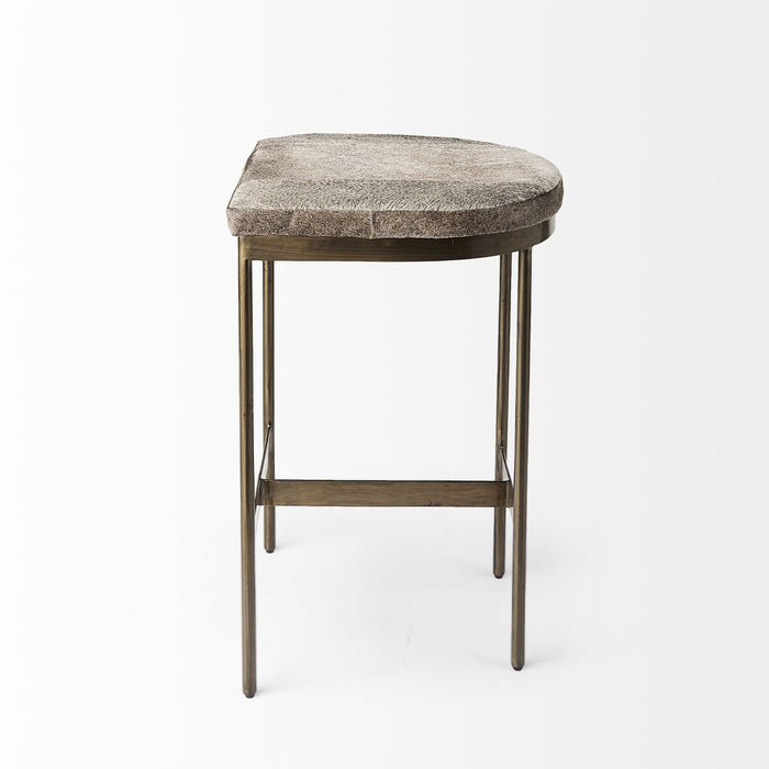 Iron Backless Bar Chair - Light Gray
