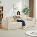 Minimalist 3 Seater Sofa With Curved Lines And Gently Sloped Backrest Home Essentials