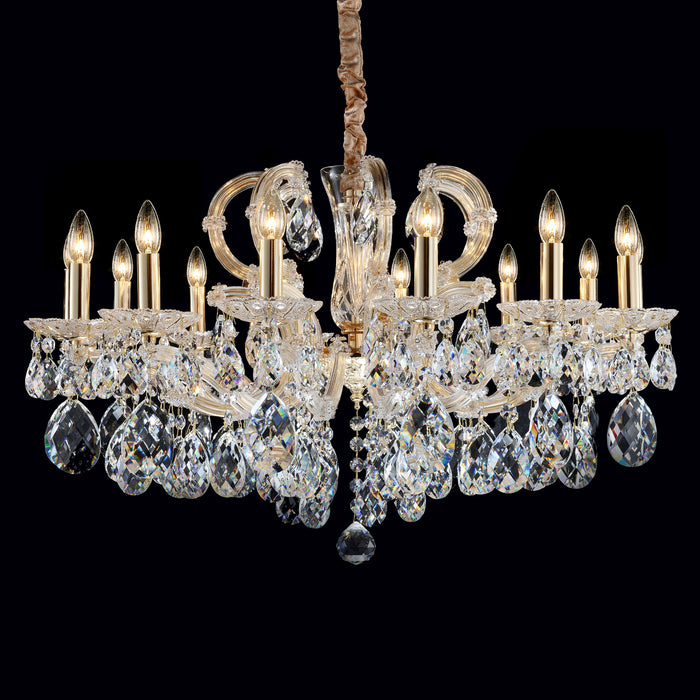 Michael Amini Lighting - Portola 14-Light Traditional Crystal Chandelier - Gold Michael Amini