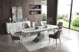 9035 - Marble Dining Table - White / Dark Gray Extravaganza Collection