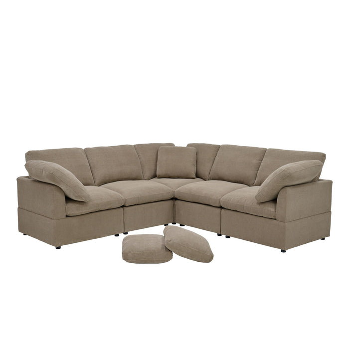 Modular Cloud Sofa With Freely Configurable Corner, L - Shaped Living Room Sofa - Camel Home Essentials