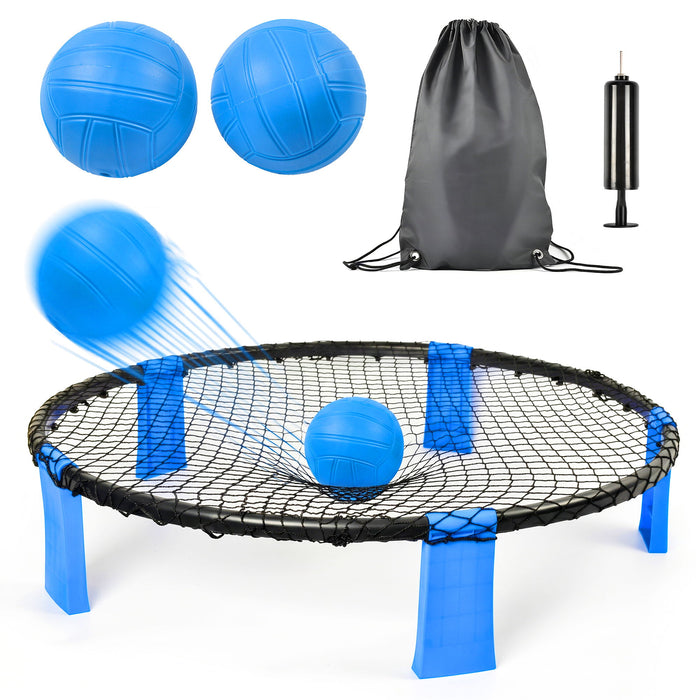 Outdoor Roundnet Game Set With 2 Balls, Sturdy Net And Carry Bag Daily Nest