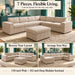 Oversized Modular Sectional Sofa, Reversible With Ottoman Home Essentials