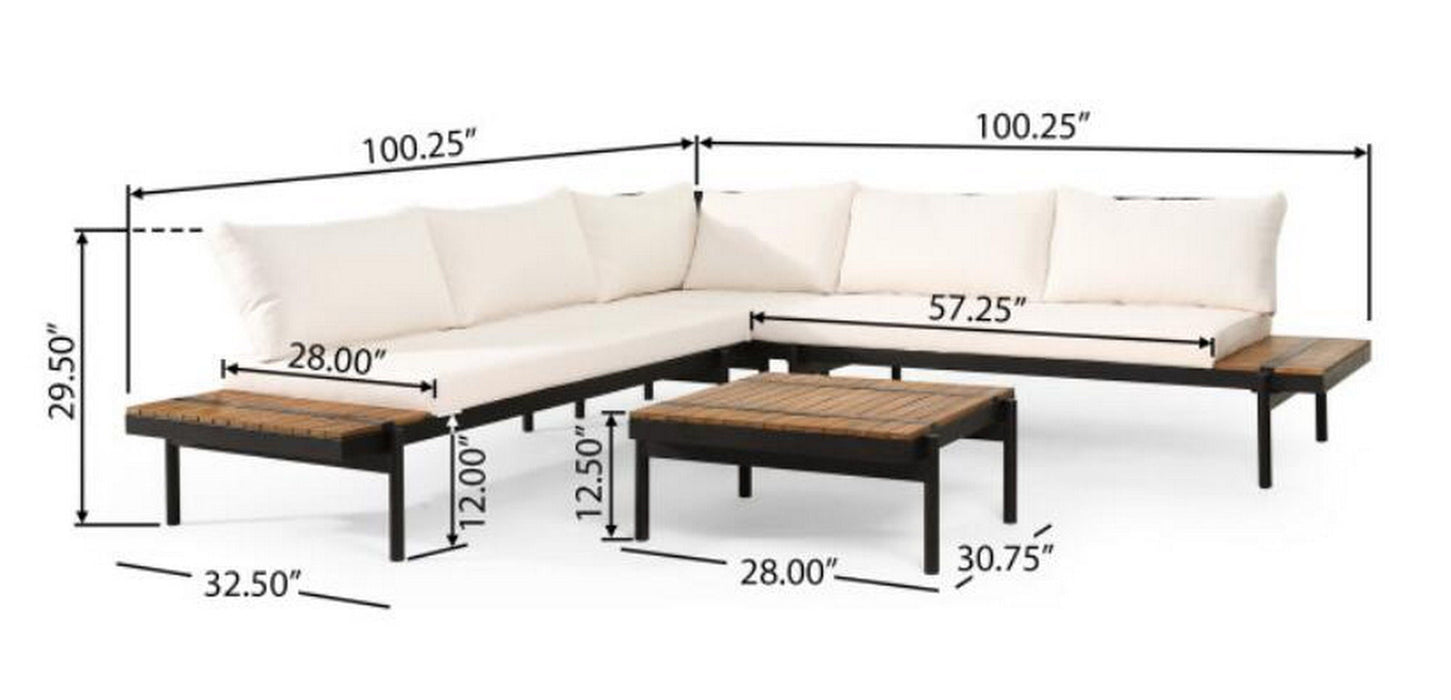 Theo 5 Seater Sectional Sofa Set With Cushions