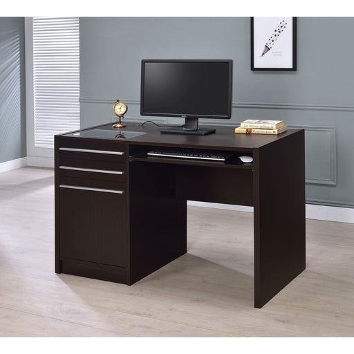 Maxim - 2 Drawer Computer Desk With Lift Top Storage And Power Outlet - Cappuccino Furniture Max