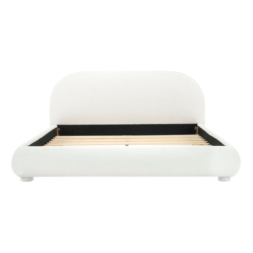 Upholstered Simple Modern Bedroom Bed With Curved Headboard Noble House