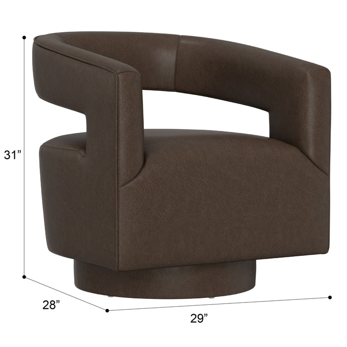 Swivel Accent Chair With Geometric Backrest Emerald Home