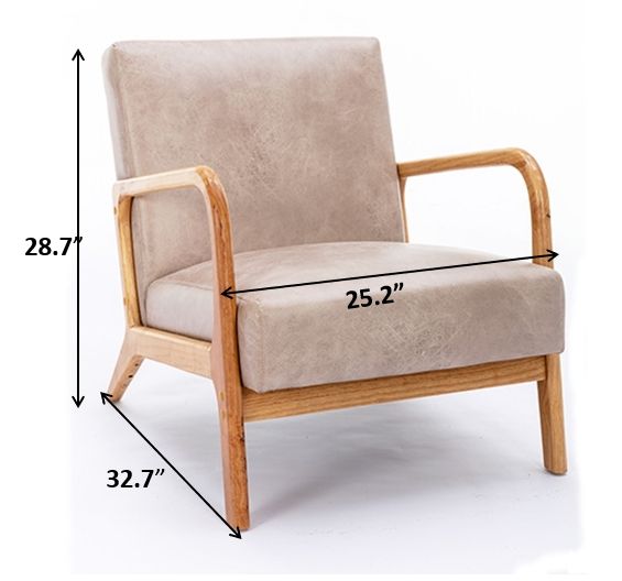 Classic Mid-Century Modern Accent Chairs, Open Framed Armchair With Cushioning US Pride