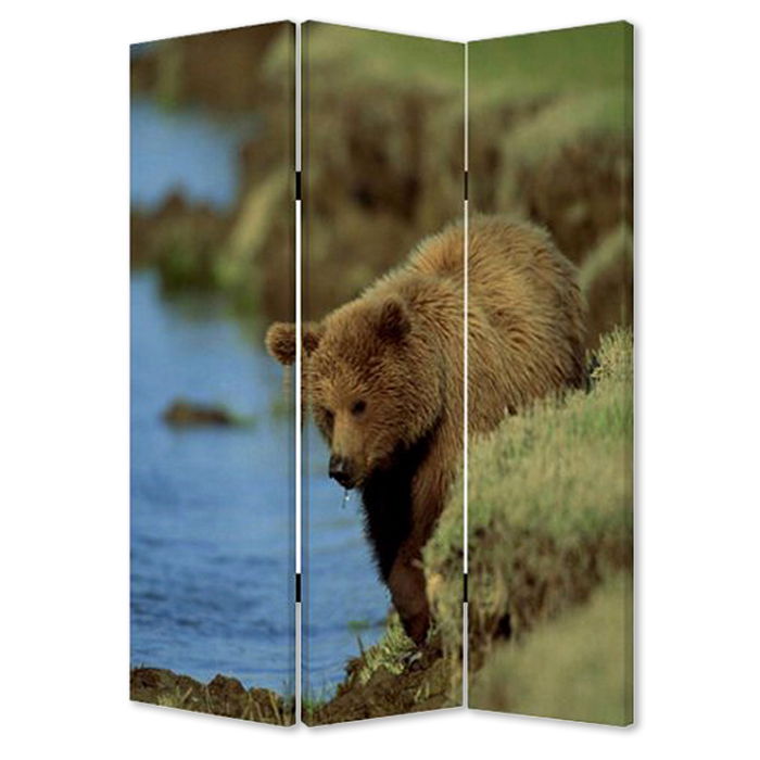 Wood Canvas Bear Screen - Multi Color