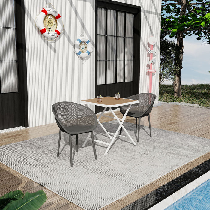 2 Pack Lounge Chair Set & Folding Square Table Home Essentials