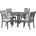 5 Piece Dining Set With Storage Shelves Round Table And Upholstered Side Chairs - Gray Home Essentials