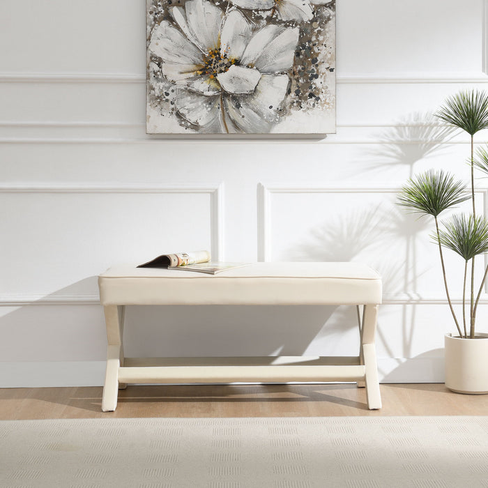 Comfort Double Bench Upholstered With X Crossed Legs Home Essentials