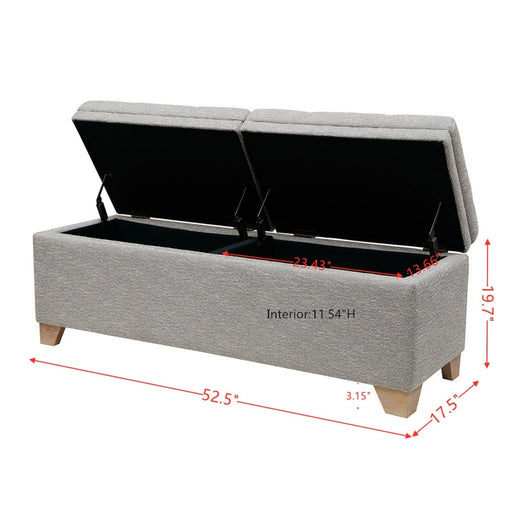 Soft Close Upholstered Storage Bench, Convenient Design JLA