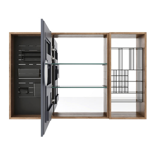 Wall Mounted Bathroom Mirror Cabinet With Storage - Imitative Oak Home Essentials