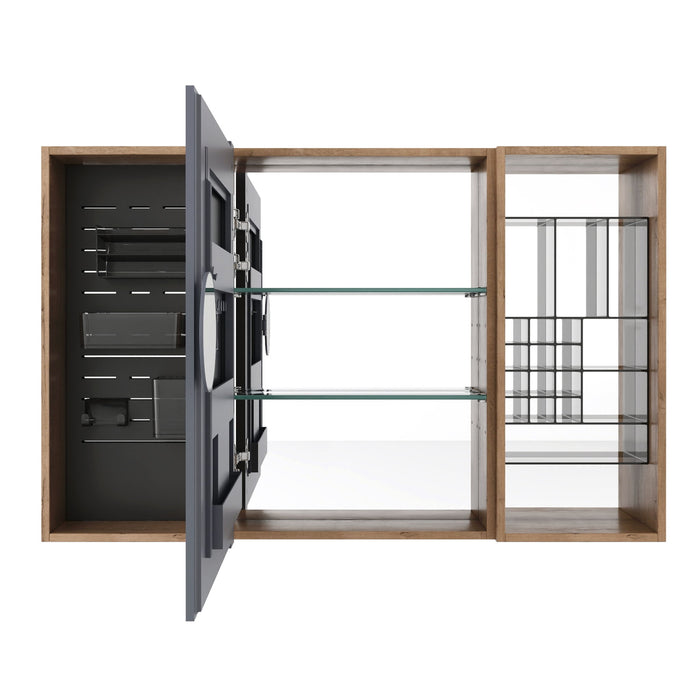 Wall Mounted Bathroom Mirror Cabinet With Storage - Imitative Oak Home Essentials